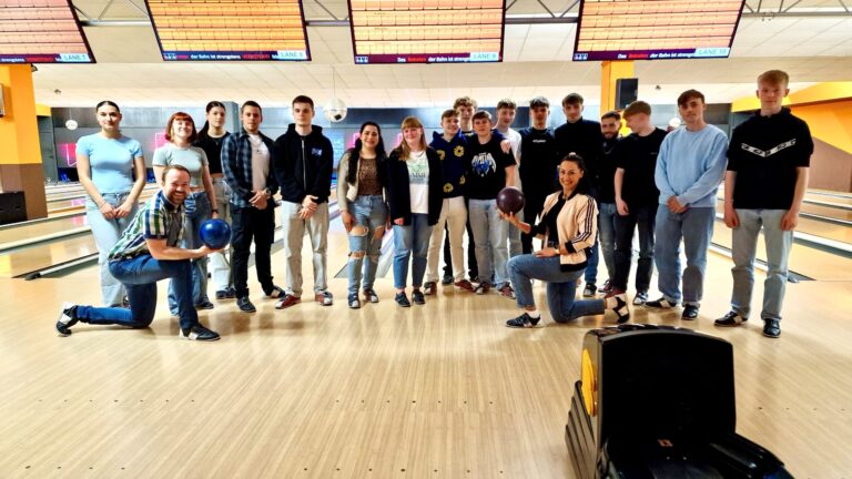 Pieron apprentices and trainers at the bowling team event, 2024