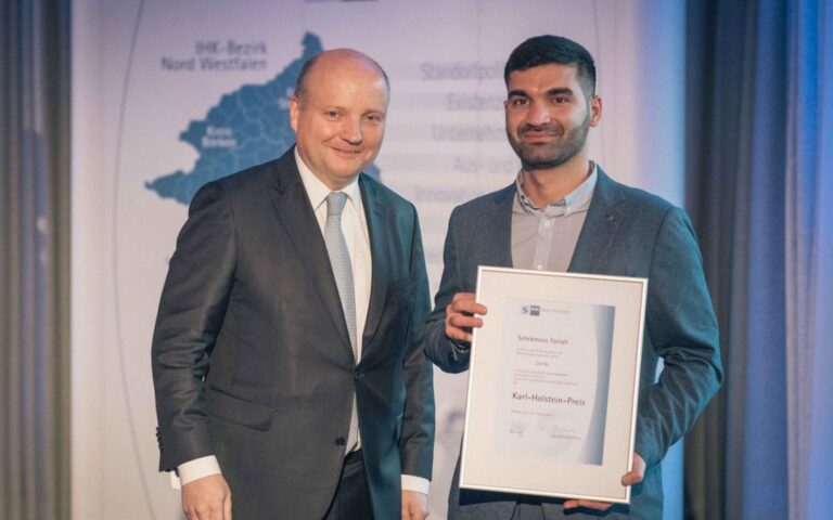 Award ceremony of the Karl Holstein Prize by IHK Nord Westfalen, 2019