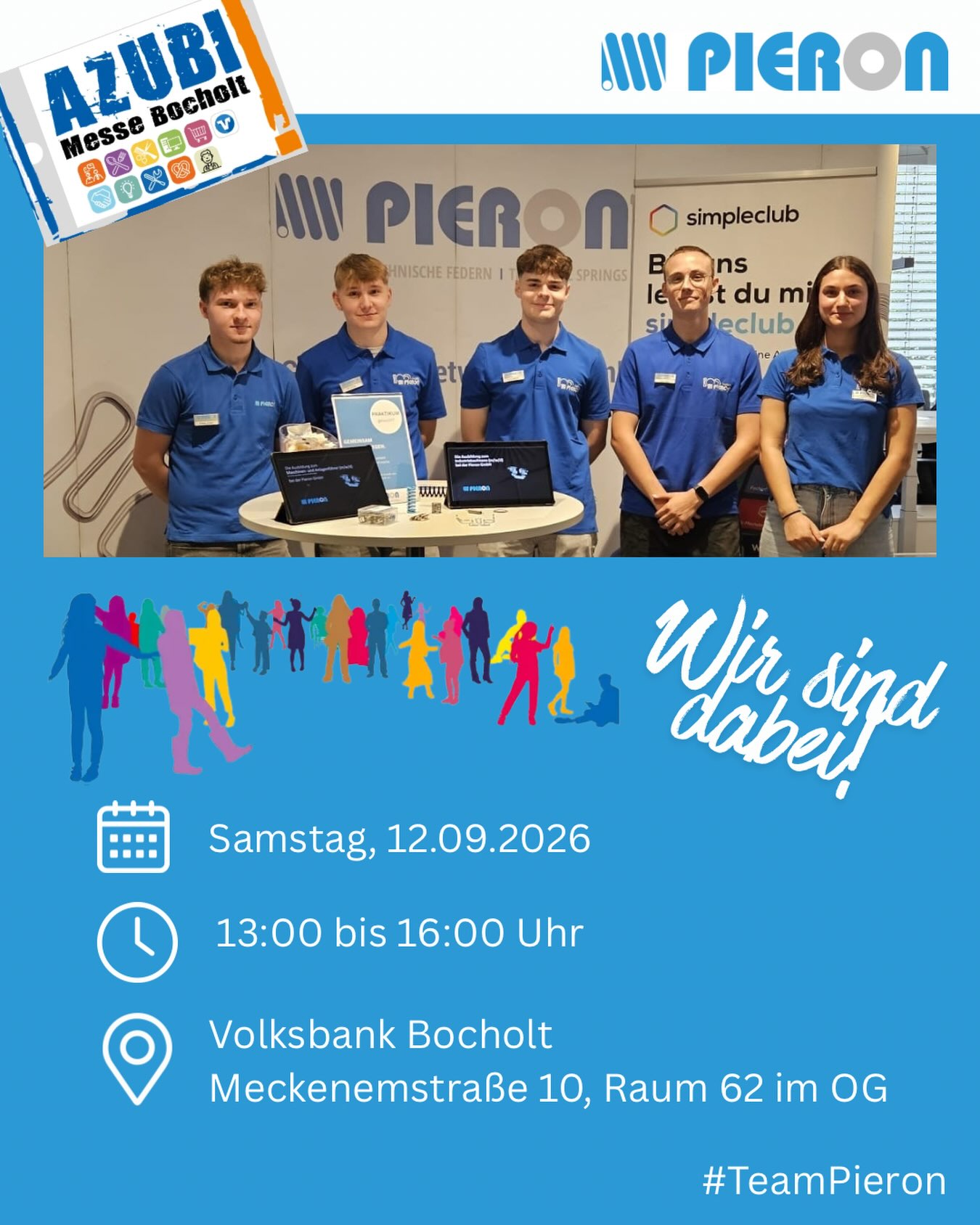 🌟 Save the Date! 🚀 Wir sind dabei! 🚀 Auf der AZUBI Messe der Volksbank Bocholt habt ihr die Chance, uns persönlich…